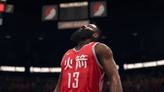 NBA Live 18 Rockets vs Blazers  EPIC 4th Qtr  Harden Game Winner [upl. by Cann]