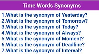 Time words synonymslearn time wordslearn english [upl. by Akemaj]